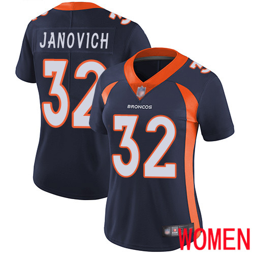 Women Denver Broncos #32 Andy Janovich Navy Blue Alternate Vapor Untouchable Limited Player Football NFL Jersey